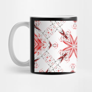 Red and white rutil flower print Mug